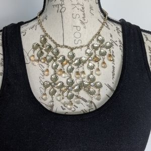 Gold statement floral necklace